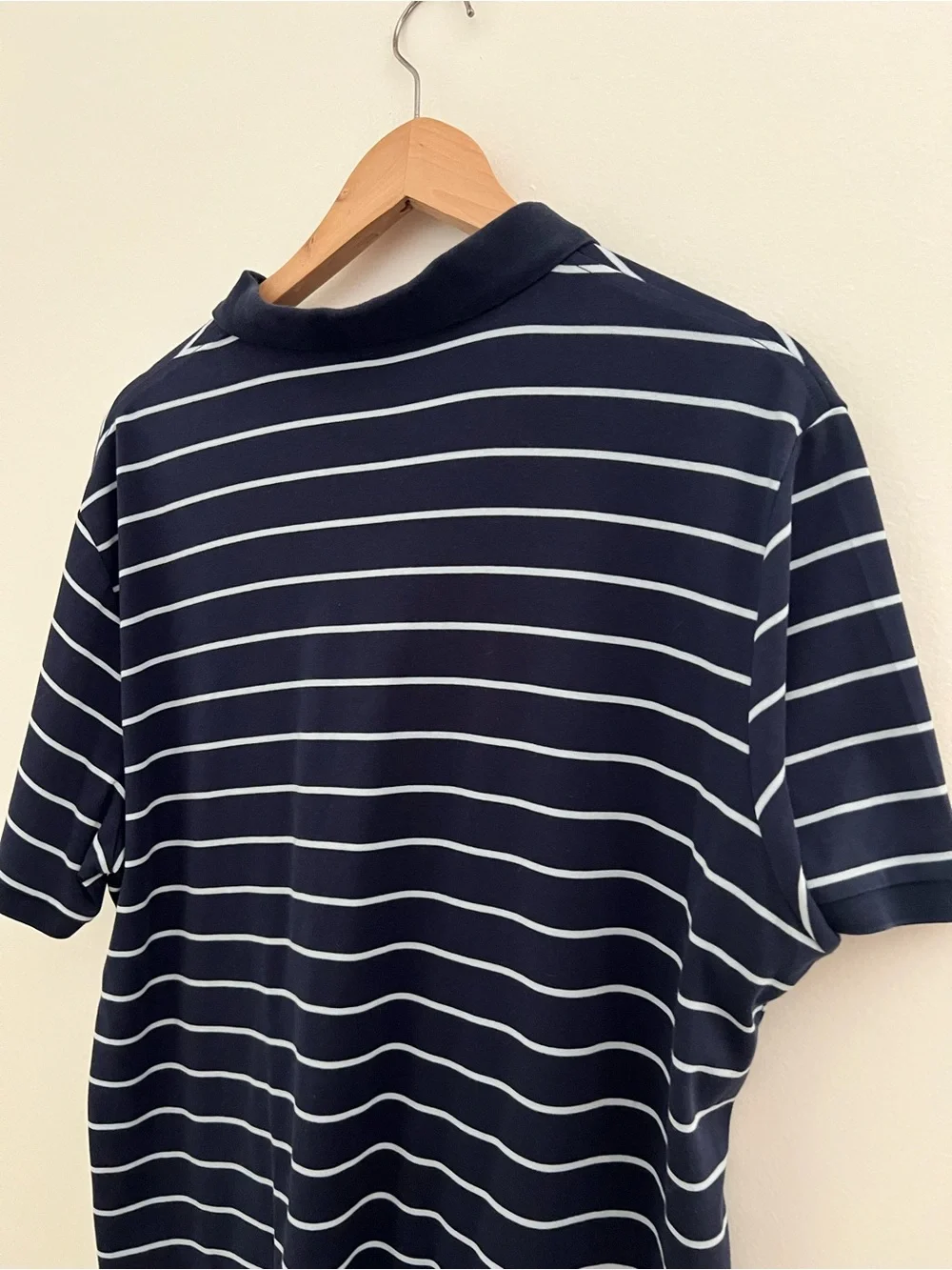 Ralph Lauren Navy and White Striped Polo Shirt